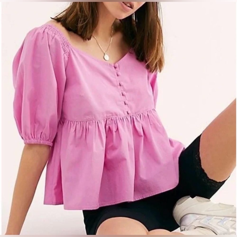 Free People Veronica Peplem Peasant Top